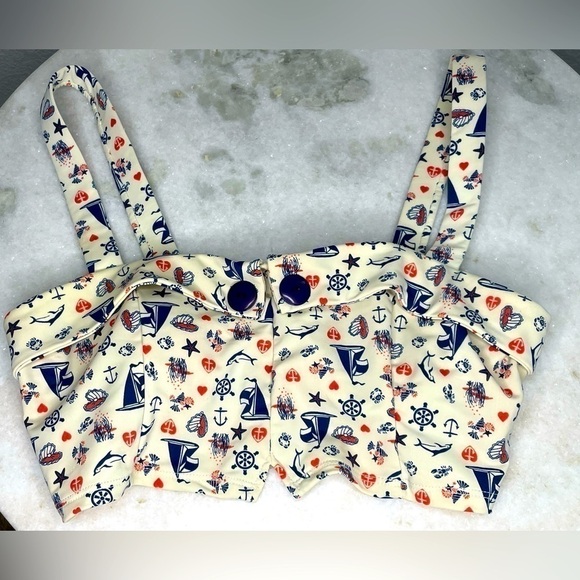 girl howdy Other - Girl Howdy bikini top only sz 8 retro vintage pinup style sailing print